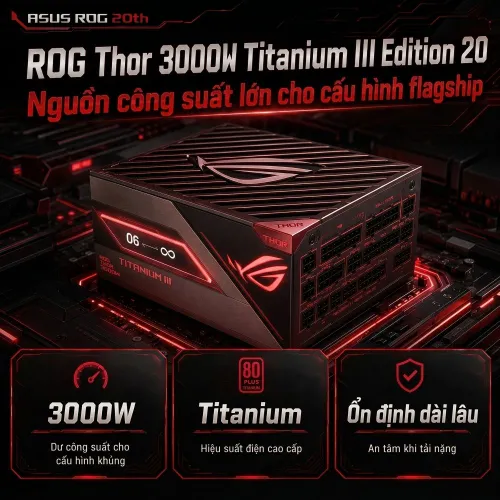 Bộ PC ASUS ROG 20th Anniversary | Ryzen 9 9950X3D2| RAM 128GB| SSD 4TB| RTX 5090 32GB